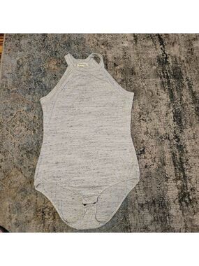 Monteau White and Gray Knit Bodysuit Size XL